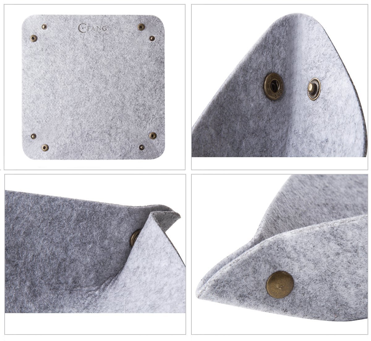 Jewelry, Key, Cell Phone, Wallet, Watches Tray Display Organizer Bedside Storage Tray Desktop Storage 9.7\'\'x9.7\'\'-Unfolded for Cup Mat, Mouse Pad