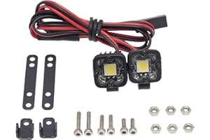 DKKY DKKY RACING DKKY RC Bumper Light 2 Single LED Light 5050 Square Spotlight for 1/10 RC Crawler Axial SCX10 90046 TRX4 Wraith RR10 MST Redcat (Without Control)