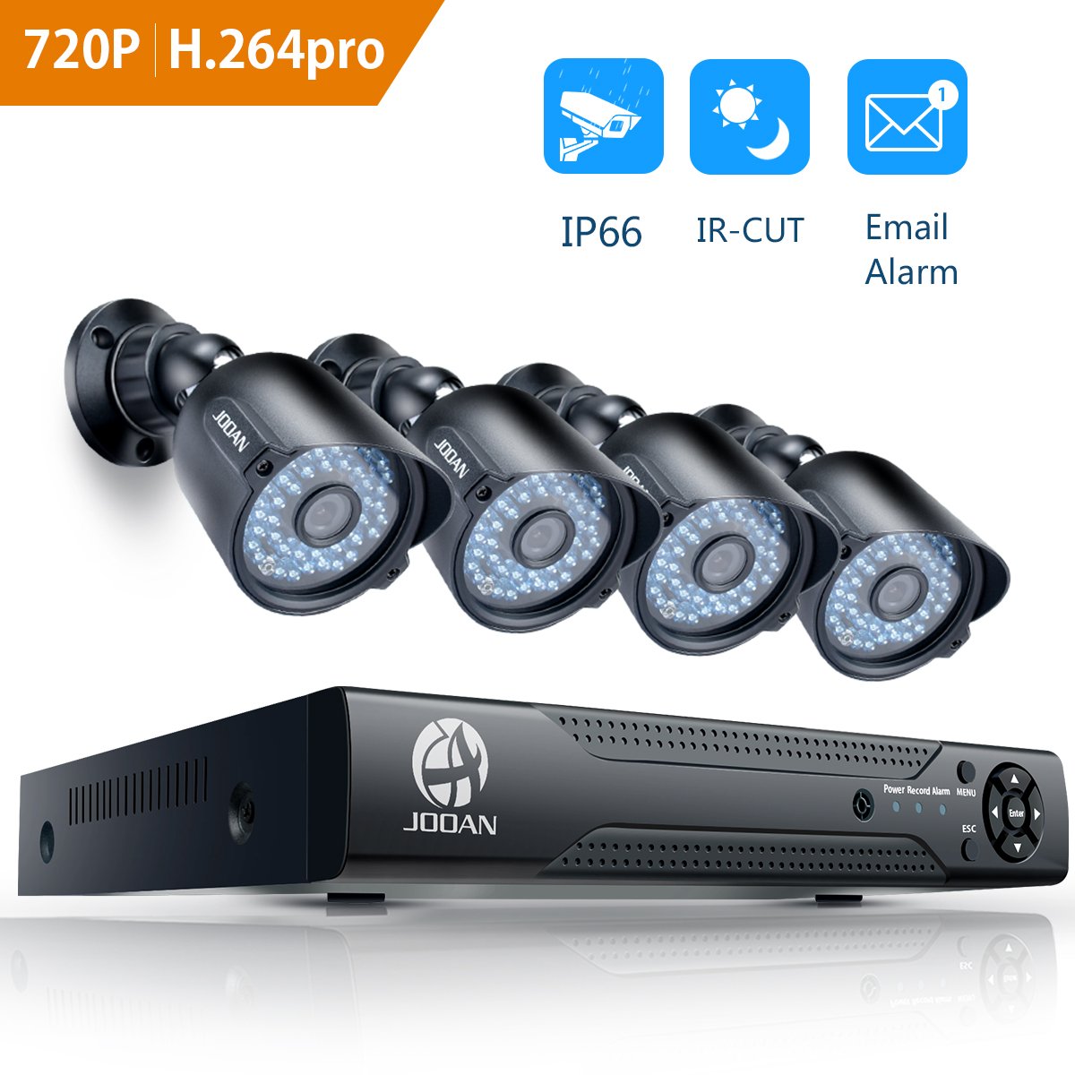 Security Camera System 8 Channel DVR 4x720P Pro HD Bullet Cameras Night