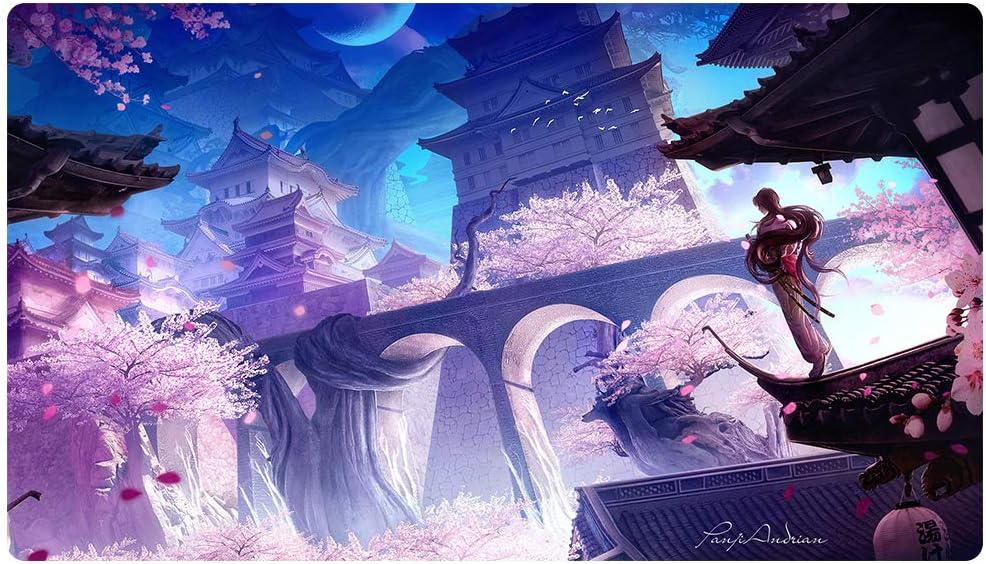 TEMOR Professional Gaming Mouse Pad, Custom Design Stitched Edges Waterproof Non-Slip Rubber Base Mousepad Great for Laptop, Computer & PC(90x40 yinghua008)