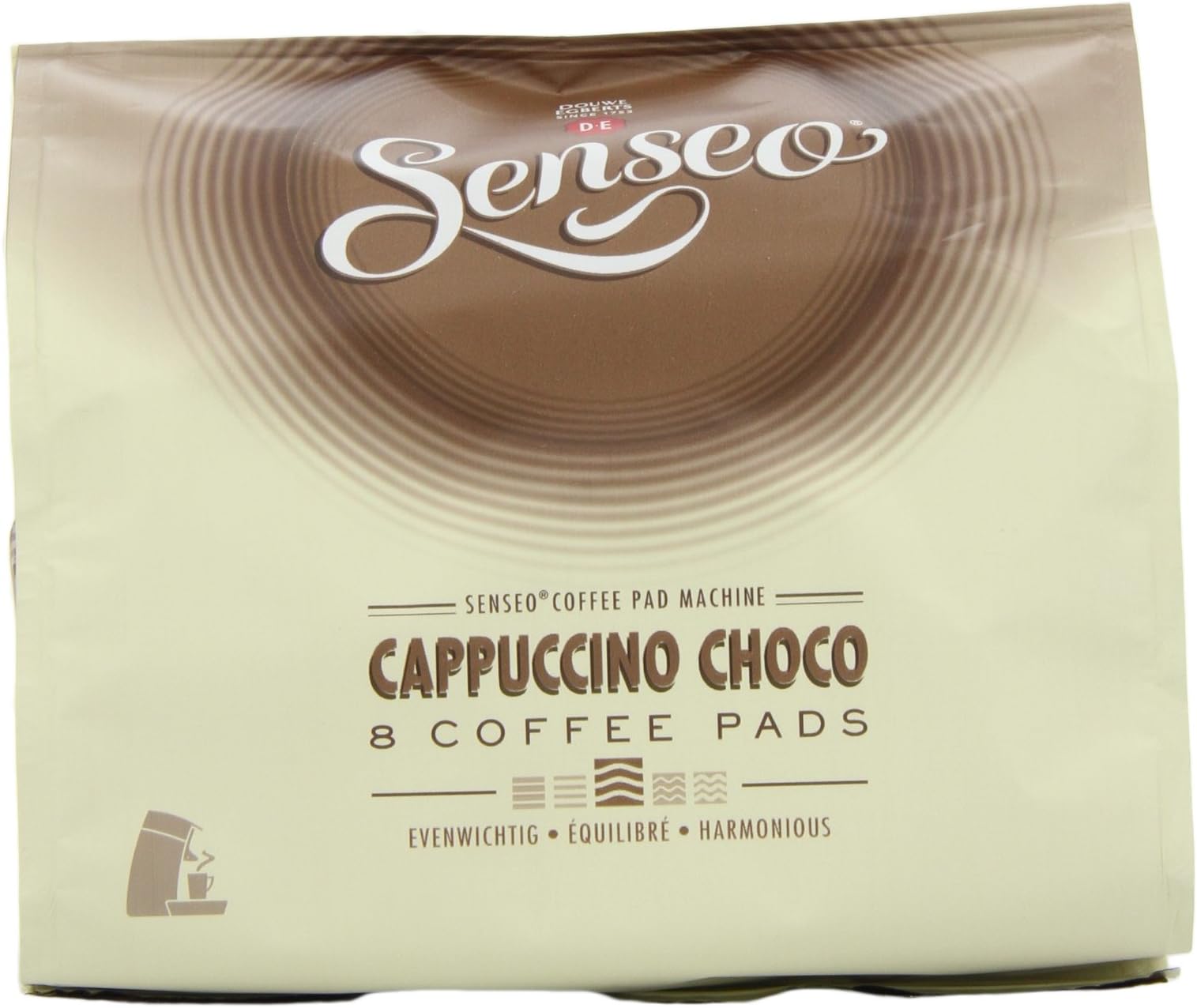 Douwe Egberts Senseo Cappuccino Chocolate Coffee Pods (Pack of 4, Total 32 Pods)