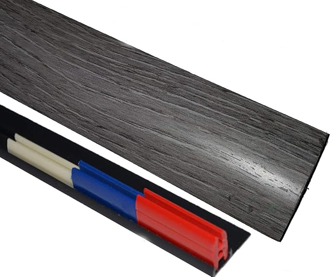 Silver Grey Laminate Door Threshold Adjustable Height/Pivots 38mm x