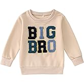 Big Brother Sweatshirt Toddler Boy Big Bro Chenille Patch Embroidered Pullover Announcement Long Sleeve Shirt Fall Tops