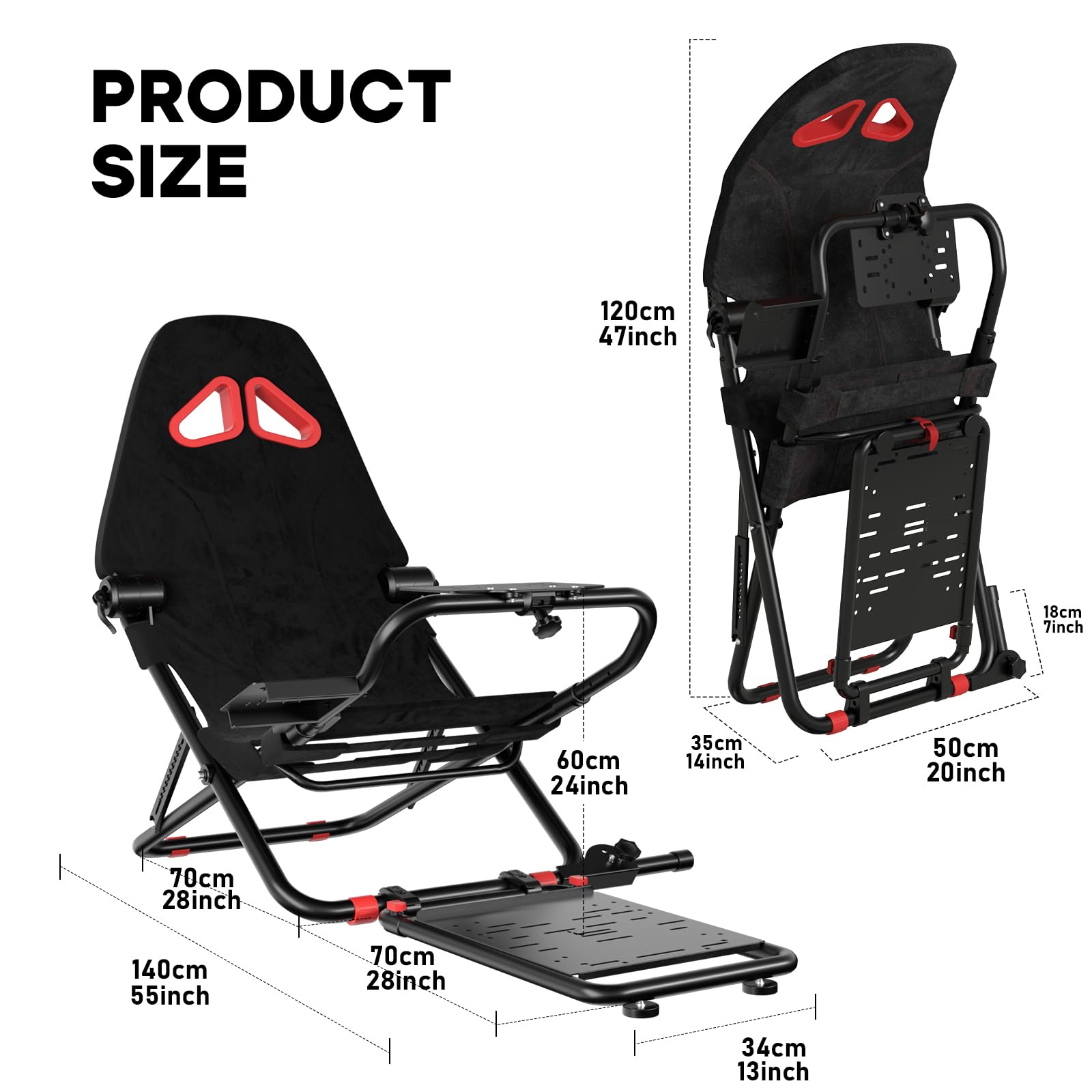 DIWANGUS Racing Simulator Cockpit Soporte plegable para volante de carreras con silla de asiento Sim para Logitech G29 G920 G923 G27 G25 Thrustmaster T248X T248 T300RS T150 458 TX Xbox PS4 PS5 Accesorios