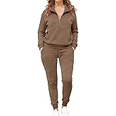 Bealin 2 Piece Sets for Women Sweatsuit Long Sleeve Half Zip Tops and Sweatpants Workout Tracksuit Matching Sets