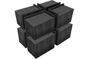 ANNKUT Bed Risers 5 Inch Heavy Duty,Oversized Couch Risers, Extra Wide Furniture Risers for Sofa Table Desk Headboard Chair Lifting,Rectangular Risering Blocks Support 11000 lbs(8 Pack Black)