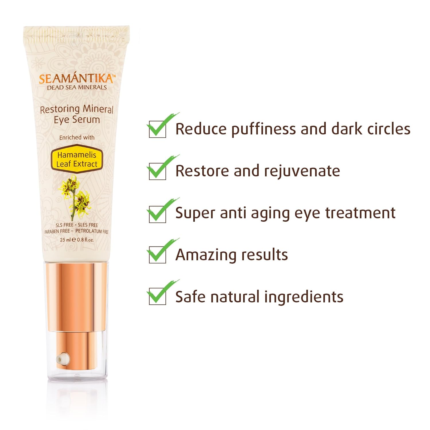Eye Serum Anti Aging Restoring – Hydrating, Plumping, Brightening Serum for Instantly Ageless, Radiant Under Eyes – Natural Wrinkle Remover & Dark Circles Under Eye Treatment by SEAMANTIKA – .8 oz: Beauty