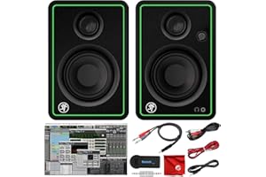 Mackie CR3-X 3-Inch Creative Reference Multimedia Monitors Bundle with Pro Tools First DAW Music Editing Software, Wireless Bluetooth Receiver and Dual 1/4" Stereo to 3.5mm Cable