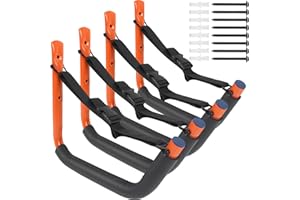 BALAVA Kayak Storage Rack,Kayak Rack for Garage,Kayak Wall Mount Kayak Wall Rack with Nylon Straps,Heavy Duty Kayak Hanger Kayak Hook Suitable for Kayaks and SUP Paddle Board(4Pack,6 Colors)