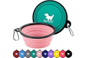 REST-EAZZZY Collapsible Dog Bowls for Travel, 2-Pack Dog Portable Water Bowl for Dogs Cats Pet Foldable Feeding Watering Dish for Traveling Camping Walking with 2 Carabiners, BPA Free