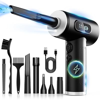 FRESMOL Electric Air Duster, 100000RPM with LED Light