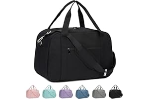NARWEY Carry on Bag with Laptop Compartment 15.6 Inch Travel Duffel Bag for Spirit Airlines Personal Item Bag 18x14x8 Overnight Weekender Bag with Wet Pocket for Women and Men (Black)
