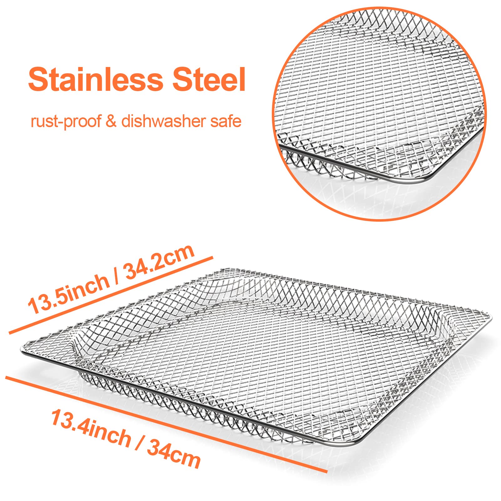 Air Fryer Basket Replacement for NINJA Foodi SP101 Air Fryer Oven, Stainless Steel Air Fryer Basket for Ninja SP100,SP102, Mesh Basket for Ninja Foodi Air Fryer Accessories, Baking Tray for Ninja