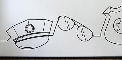 Amazoncom Line Art Jobs Police Officer Wall Decals