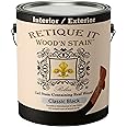 Retique It Wood'nStain Liquid Wood Gel Stain for Furniture, Cabinets, Flooring, Cement, Front, Garage Doors Even Decking, Gallon, 90 Classic Black, 128 Fluid Ounces