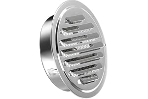 Stainless Steel Soffit Vents 6 Inch, HG Power Round Vent Cover with Screen Mesh, Louver Air Vent Hood for Wall, Ceiling Mount, Bathroom, Garage, Attic Ventilation, Silver
