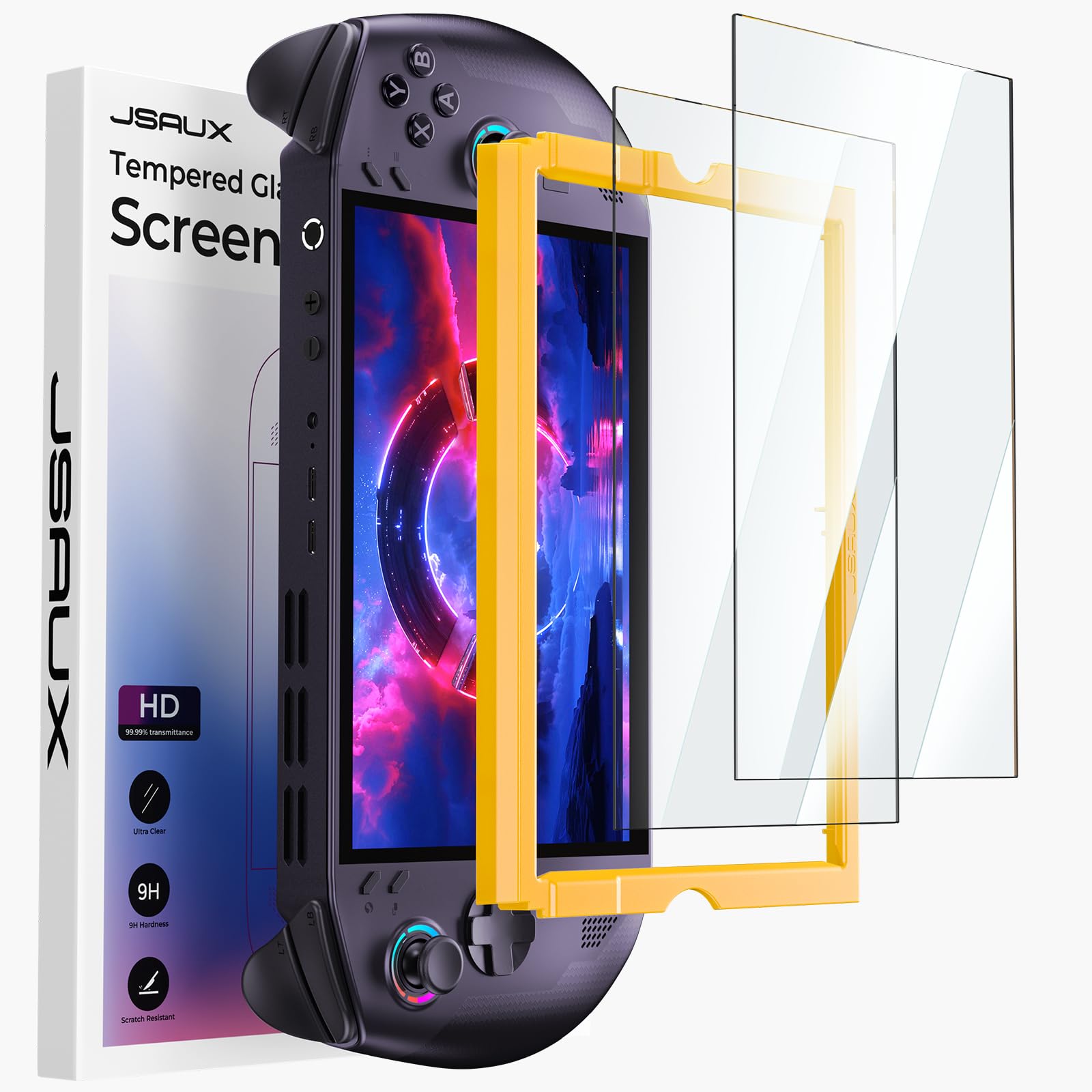 Photo 1 of JSAUX 2-Pack Screen Protector for Legion Go S 8" Handheld 2025, Easy to Install with Guiding Frame, 8 inch Full Coverage, Anti-Scratch Ultra HD Tempered Glass Protector Accessories