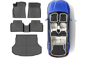 All Weather Floor Mats & Cargo Liner for 2021-2025 2026 Hyundai Elantra Non-Hybrid Non-Slip, Custom Fit 1st & 2nd Row with Tr
