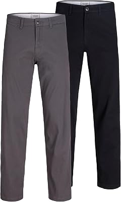 Homme Jpstkane Dave Chino 2Pk MP Noos, Noir, 32W / 32L EU