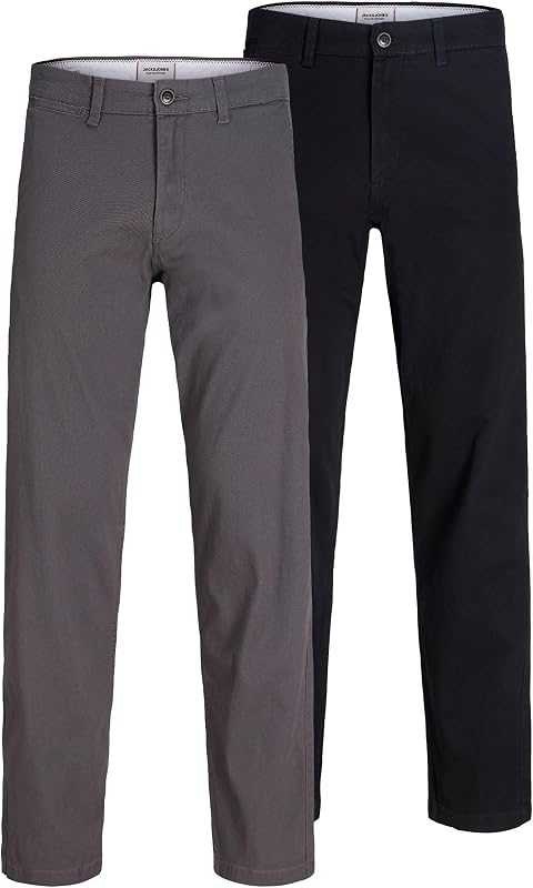 Homme Jpstkane Dave Chino 2Pk MP Noos, Noir, 32W / 32L EU