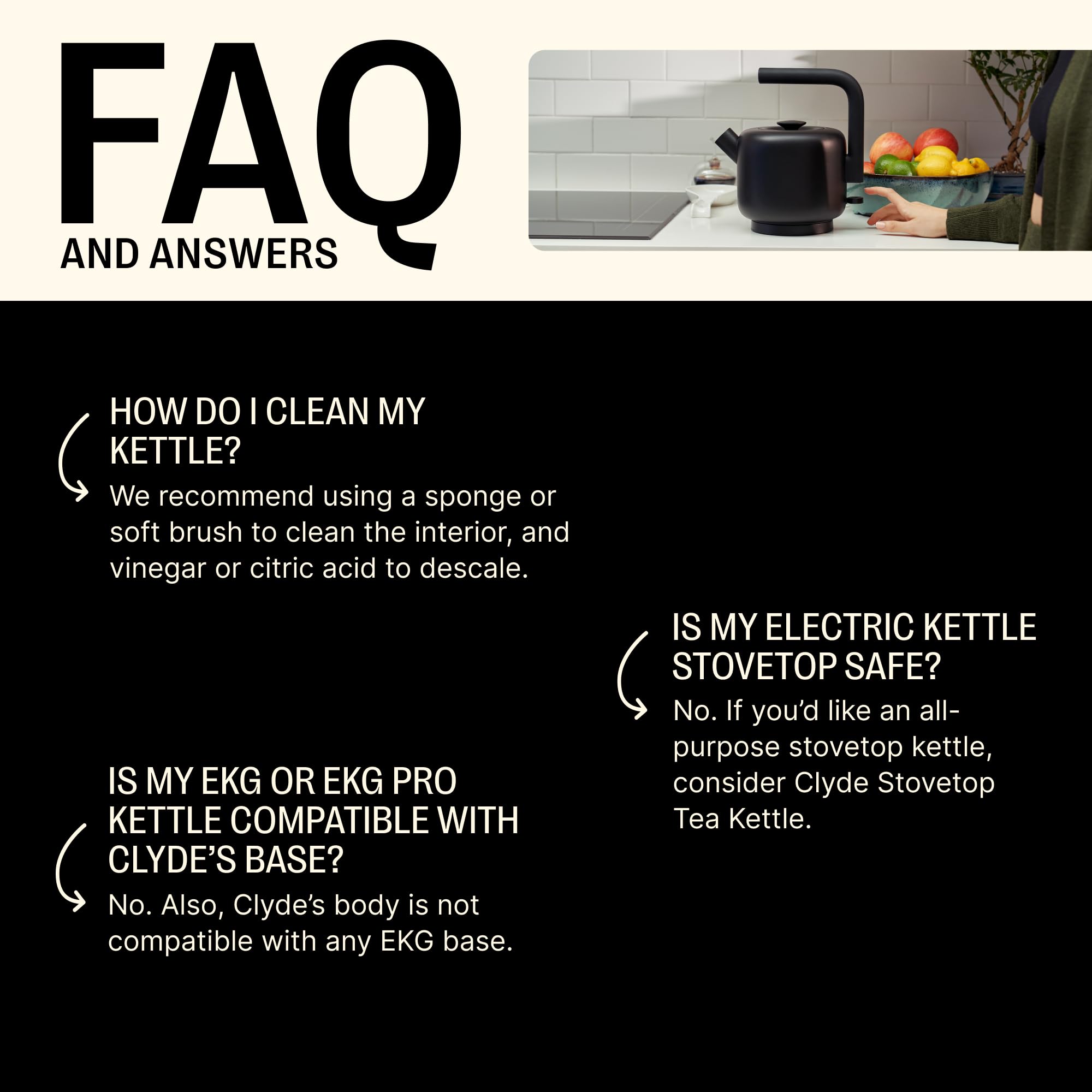 Fellow Hervidor eléctrico Clyde - Capacidad de 1,5 litros - Diseño moderno de estufa, multiusos, acero inoxidable - Agua caliente para ramen, avena, té, café y más - Gran capacidad