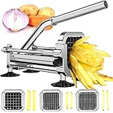 Befano French Fry Cutter, Stainless Steel Potato Cutter with 1/2 Inch, 3/8 Inch and 1/4 Inch Blades (Manual Cutter, 1/2 '' &amp; 3/8 '' &amp; 1/4 '' Blade)