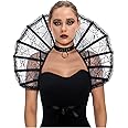 L'VOW Women's Lace Victorian Collar Stand Up Feather Collar Gothic Queen Collar Halloween Vampire Costume