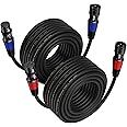 EBXYA 50 ft 2-Pack XLR Cables - Balanced XLR Microphone to Speaker Cables