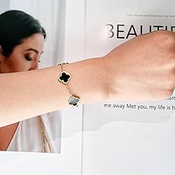 AIPPK 18K Gold Plated Clover Lucky Bracelet