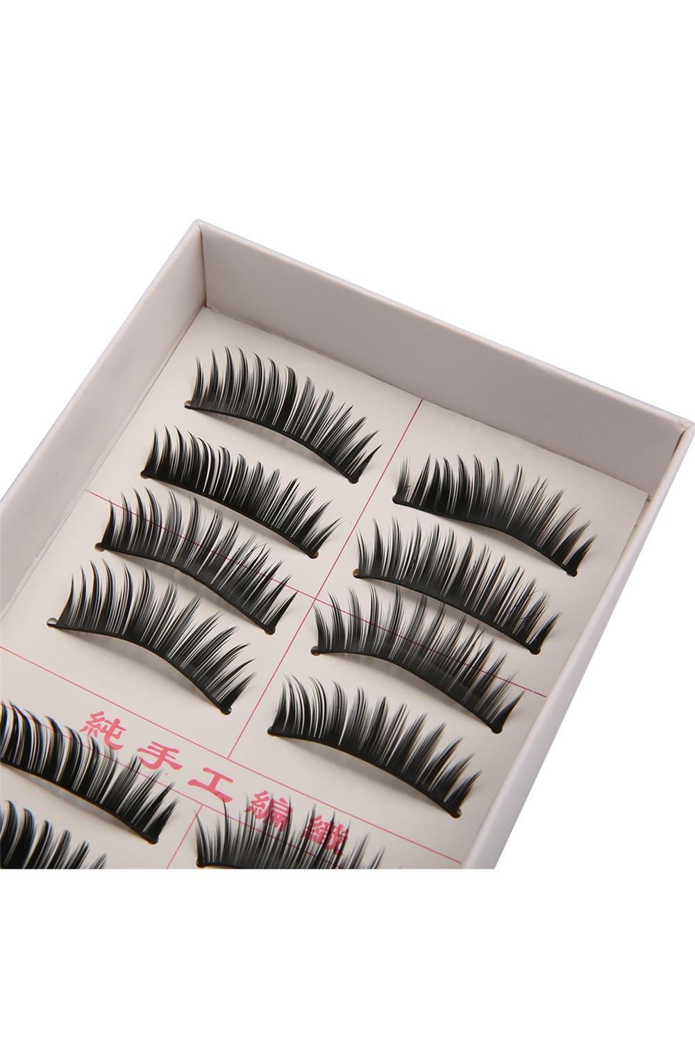 olseti Bulges 10 Pair Thick Long False Eyelashes Eyelash Eye Lashes Voluminous Makeup Lash Enhancers & Prim Active Dresses
