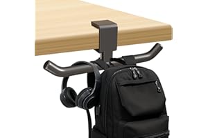 ERAYUES 80-lb Heavy-Duty Bag Hook for Desk or Table,Adjustable Purse Hanger,Purse Hook,Backpack Holder for Table & Handbag Hanger,Space-Saving Organizer for Classroom, Dorm Office,Home,and Cafe Tables (Black)