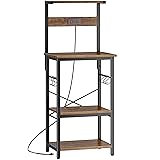 SUPERJARE 4 Tier Bakers Rack with Power