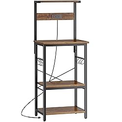 SUPERJARE 4 Tier Bakers Rack with Power