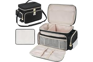 Jaffzora Breast Pump Bag Compatible with Spectra S1 and S2, Breast Pumping Travel Storage Bag with Waterproof Mat for Pumping Essentials and Accessories, Black