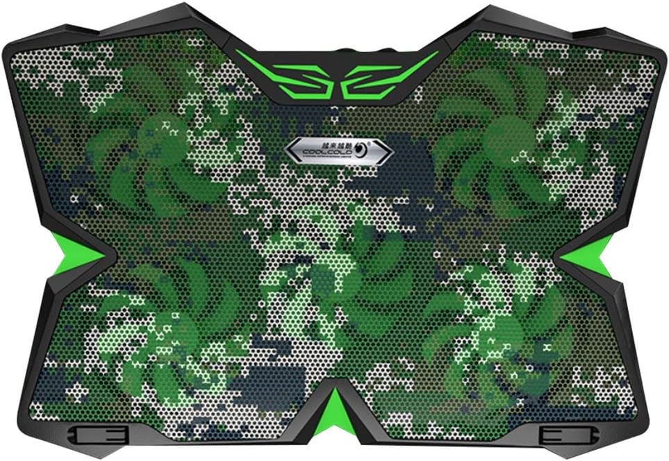 Hexiaoyi Protable 15.6/17/18/19 Inch Notebook Cooler Radiator Laptop Adjustable Stand USB Cooling Pad W 5 Fan (Color : Camo)