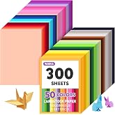 TUXIYA 300 Sheets 8.5" X 11" Colored Cardstock, 50 Colors Card Stock | 50 Assorted Colors Construction Paper Printer Paper fo