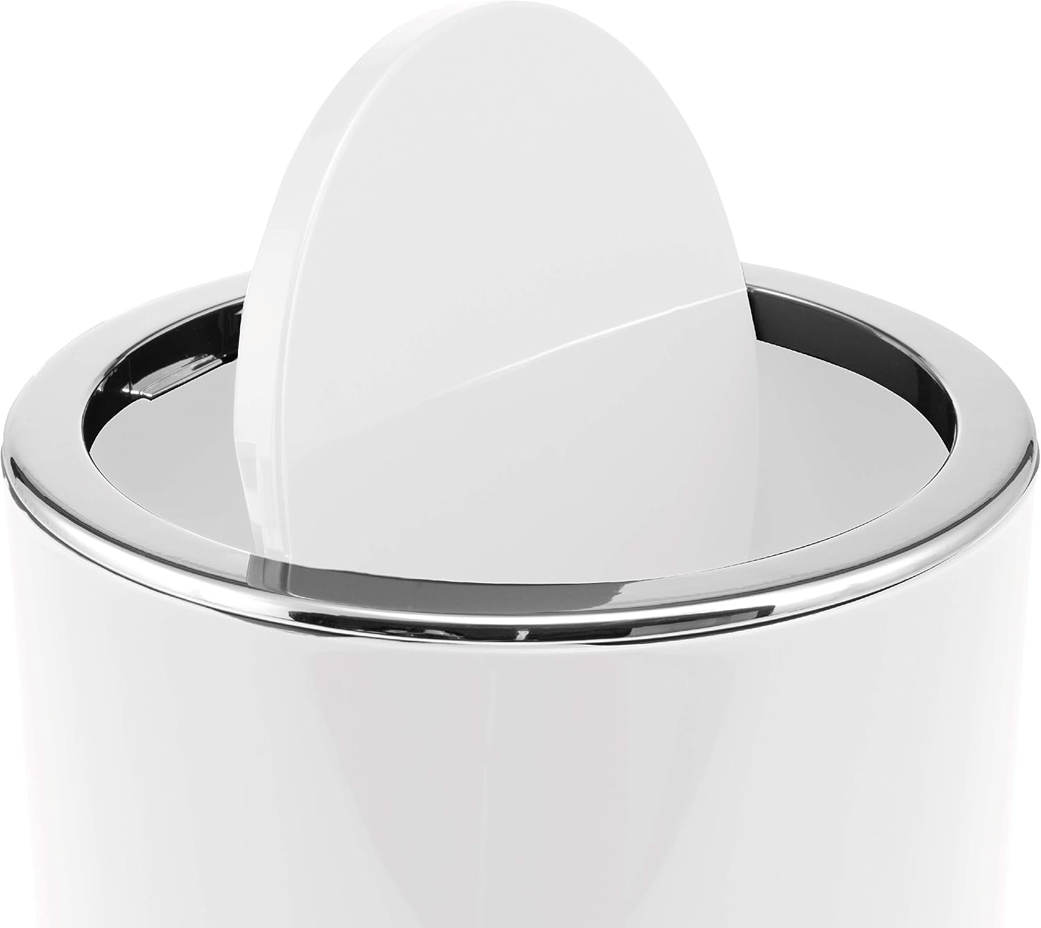 Bremermann Savona bathroom range cosmetic bin with swing lid, plastic, 5.5 litres, White, ca. diameter 19 x 24,5 cm Höhe - Image 3