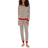 Pajamarama Team ELF Long PJ Set Red/Green/White Stripe XL