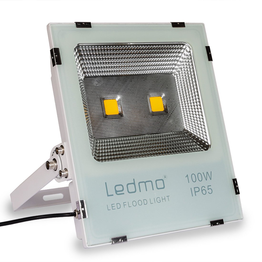 LEDMO 100W LED Flood Light Outdoor, NEW VERSION 500W Equivalent Waterproof IP65 85-265v Instant On UL and DLC 8000Lm, 3000K, Outdoor Floodlight for Garage, Garden, Lawn and Yard