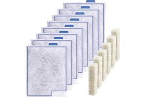 PRYITIER Large Filter Cartridges Replacement Compatible with Aqueon QuietFlow Filter LED PRO Size 20,30,50,75/Power Filter Size 20,30,50,55/75, E Internal Size 40 and Canister Filter (8+6 Pack Filter Pads)