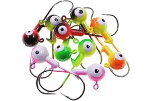 Temorah Fishing Lures Jig Heads,Ball Heads 1/32oz-1oz,Sharp Fishing Hooks for Freshwater or Saltwater