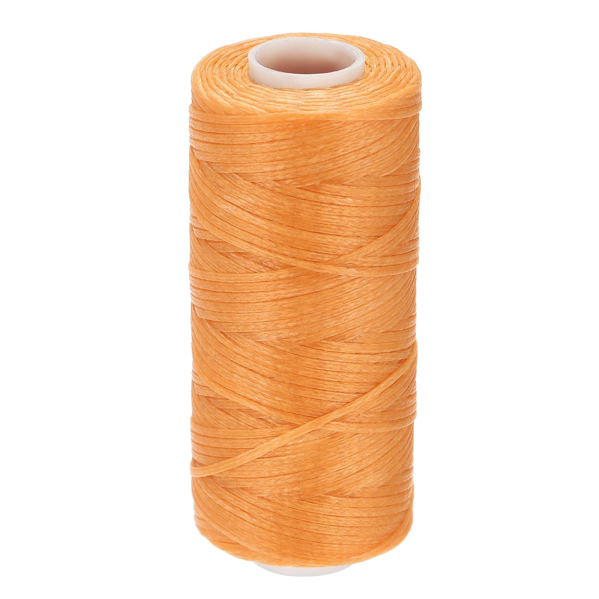 sourcing map Leather Sewing Thread 55 Yards 150D/1mm Polyester Waxed Cord for Manual Sewing (Orange)
