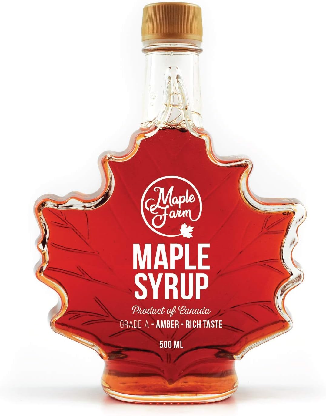MapleFarm Pure Maple Syrup Amber, Rich Taste 500ml (661g