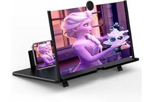 MAITER 14" Screen Magnifier -3D HD Mobile Phone Magnifying Projector Screen Enlarger for Movies, Videos and Gaming – Foldable Phone Stand Holder with Screen Amplifier–Compatible with All Smartphones