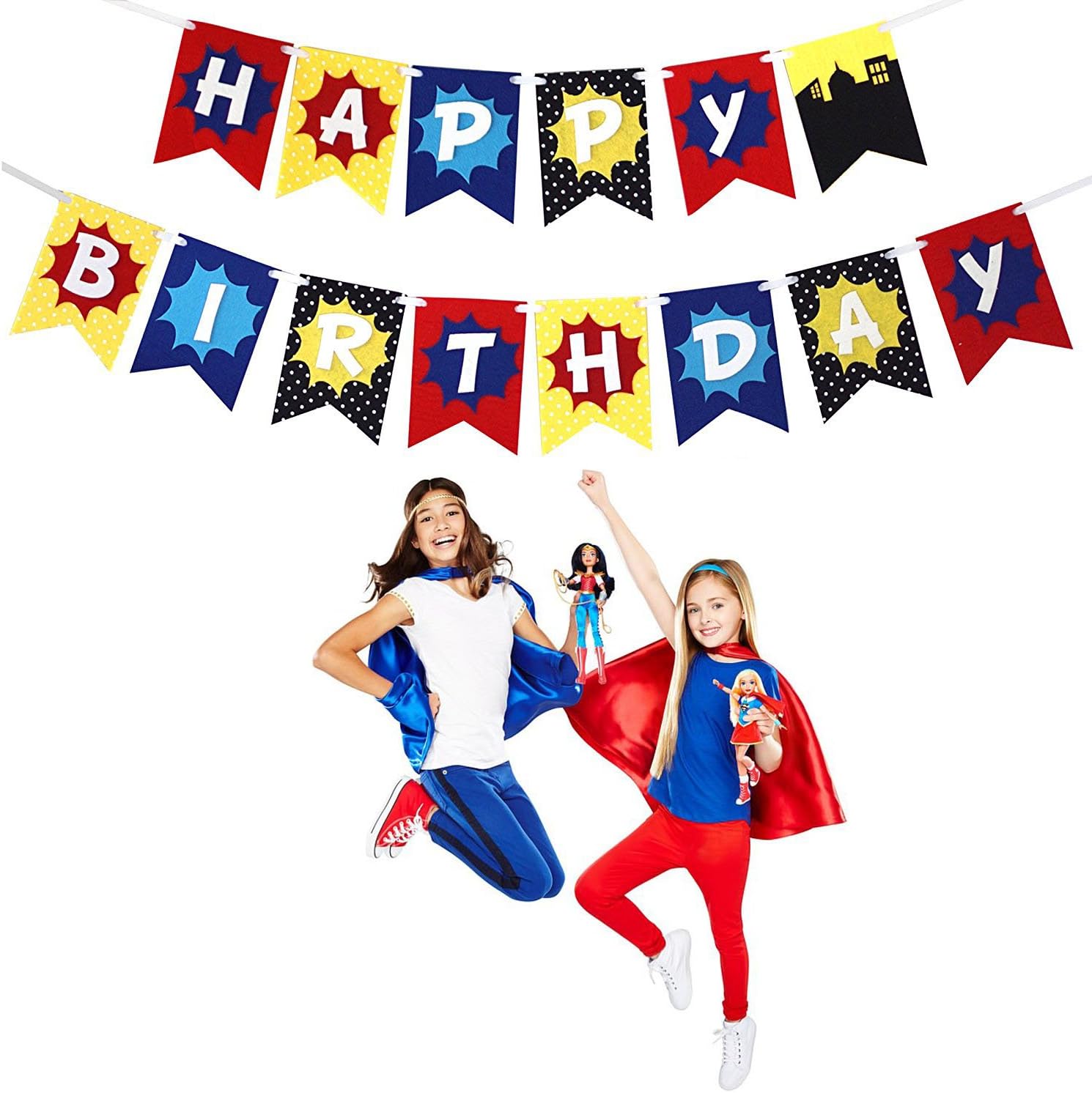 Happium Superhero Children's Birthday Bunting Party Decoration Garland Party Banner (Multicolor Superhero) - Image 3