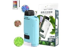 FREDYTAR Mini Microscope for Kids, Your Little Scientist Mini Microscope, Kids Microscope Handheld Mini Scope Portable Microscope for Kids (Blue)