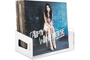 Noahrk Vinyl Record Storage - vinyl record holder wall mount, 45 album vinyl rack - vinyl record shelves, record display lp record stand vinyl storage organizer, record storage box (WHITE)