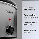 Daewoo 6.5L Slow Cooker Large Family Electric Cooker with Glass Lid view 2