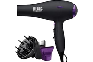 HOT TOOLS Pro Artist Tourmaline 2000 Turbo Hair Dryer | Lightweight with Quiet Blowout Results