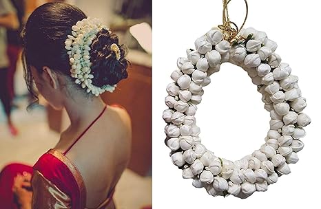 Fully White Gajra For Hair Bridal Gajra Bun Maker Hair Accessories